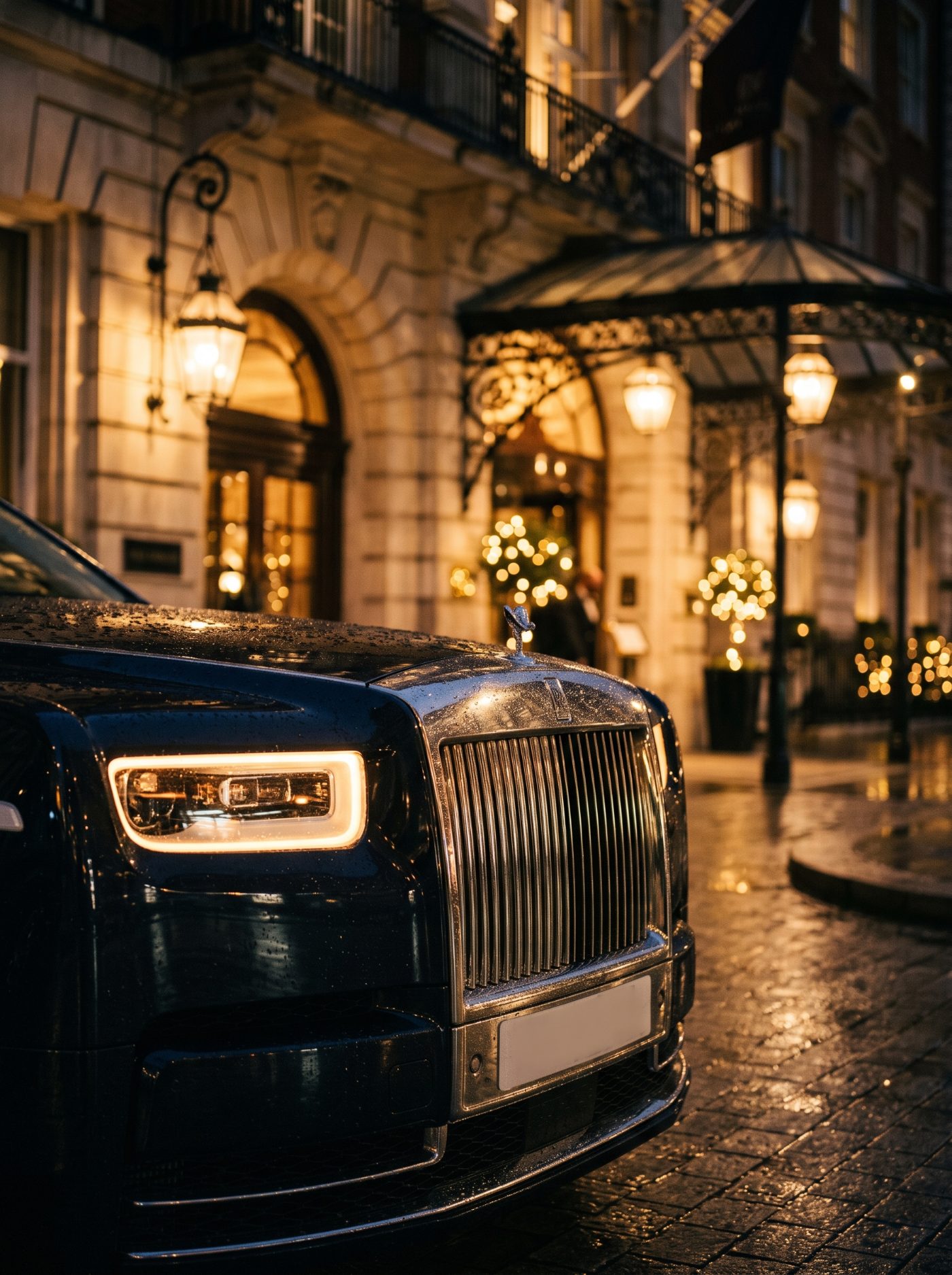 A prestige grille outside a London hotel (concept image)