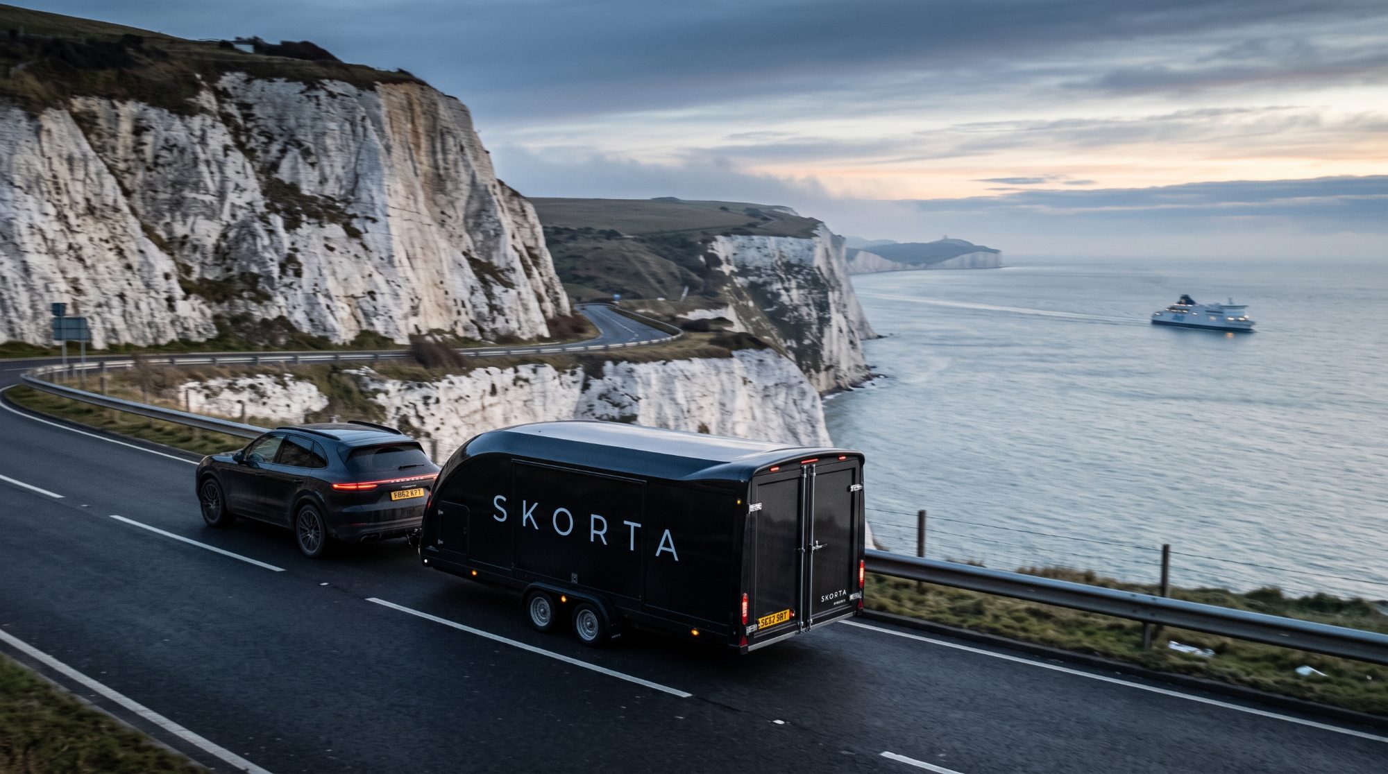 The rig above the white cliffs of Dover at dawn (concept image)